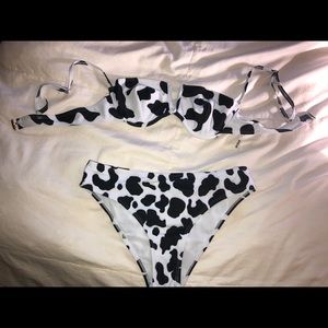 Cow print bathing suit